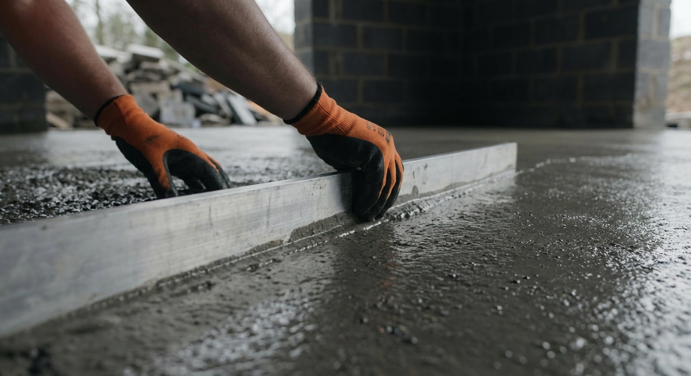 Cantiere edile a Torino preparazione sottofondo